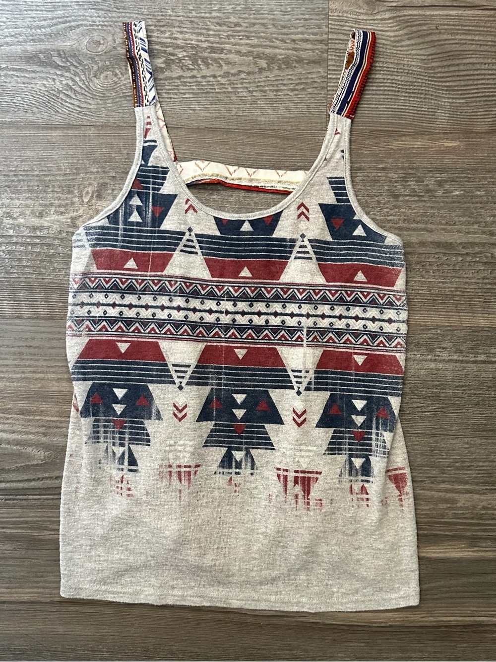 Daytrip Tribal Print Tank Top in Red and Navy
